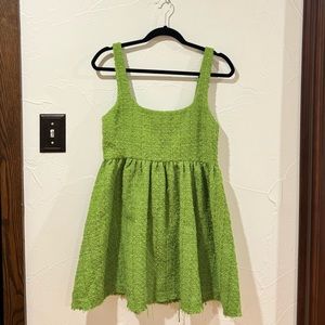 Zara Tweed Textured Mini Dress Pistachio Green